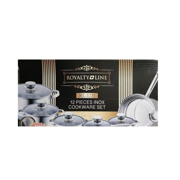 Royalty Line RL 1231 C 12er-Set Edelstahl-Küche mit Keramik-Bratpfanne