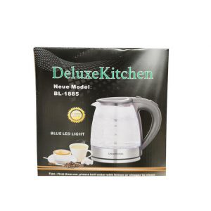 Wasserkocher 1,8L Glas mit blauen LED LIcht - DeluxeKitchen BL-1885 1500 W